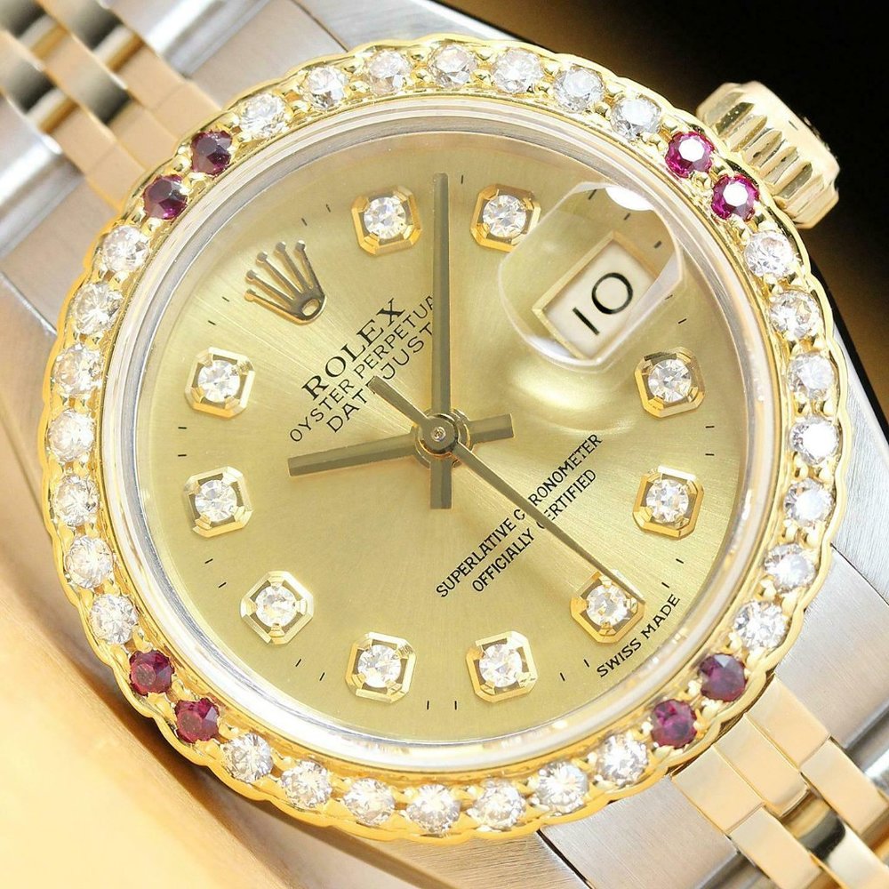 Sale! Rolex Ladies Ruby 18k Datejust Watch